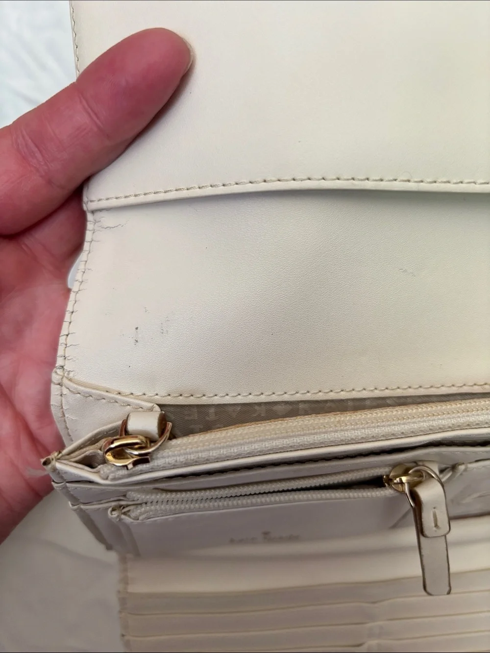 kate spade Mint Green Saffiano Continental Wallet with Gold Accent
